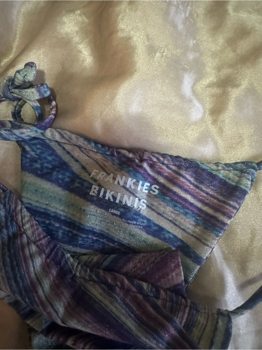 Frankies Bikini Metallic Stripe Hailey Seinfeld Triangle Bikini Top & Bottom